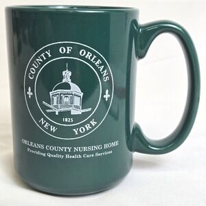 Orleans County Nursing Home Coffee Mug, New York, Green White, M Ware